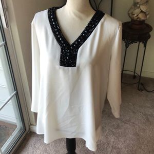 Black and white blouse